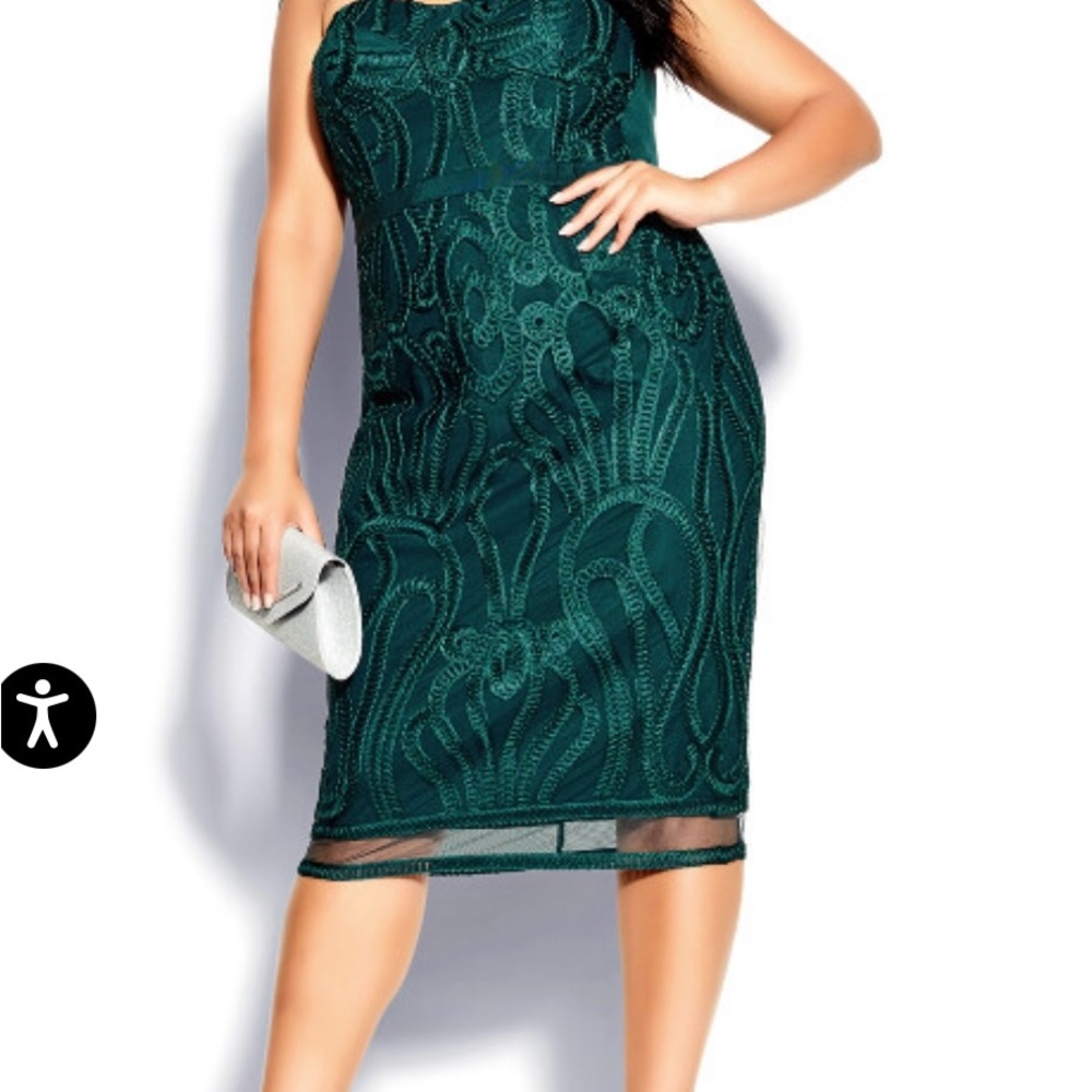 City Chic Antonia Strapless Black Dress - Picture 4 of 5